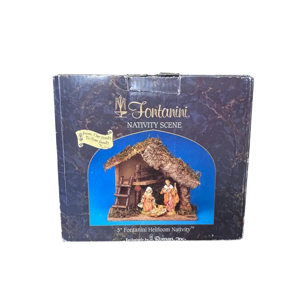 Vintage Fontanini Nativity‎ Scene Italy Manger Set Christmas Holiday Decor w Box